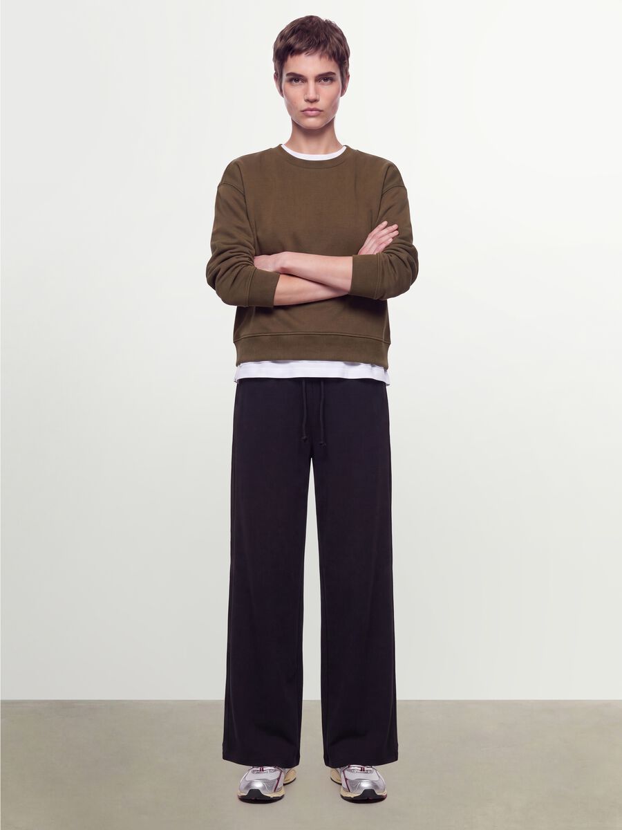 Green regular-fit crew-neck cotton-blend sweatshirt_3