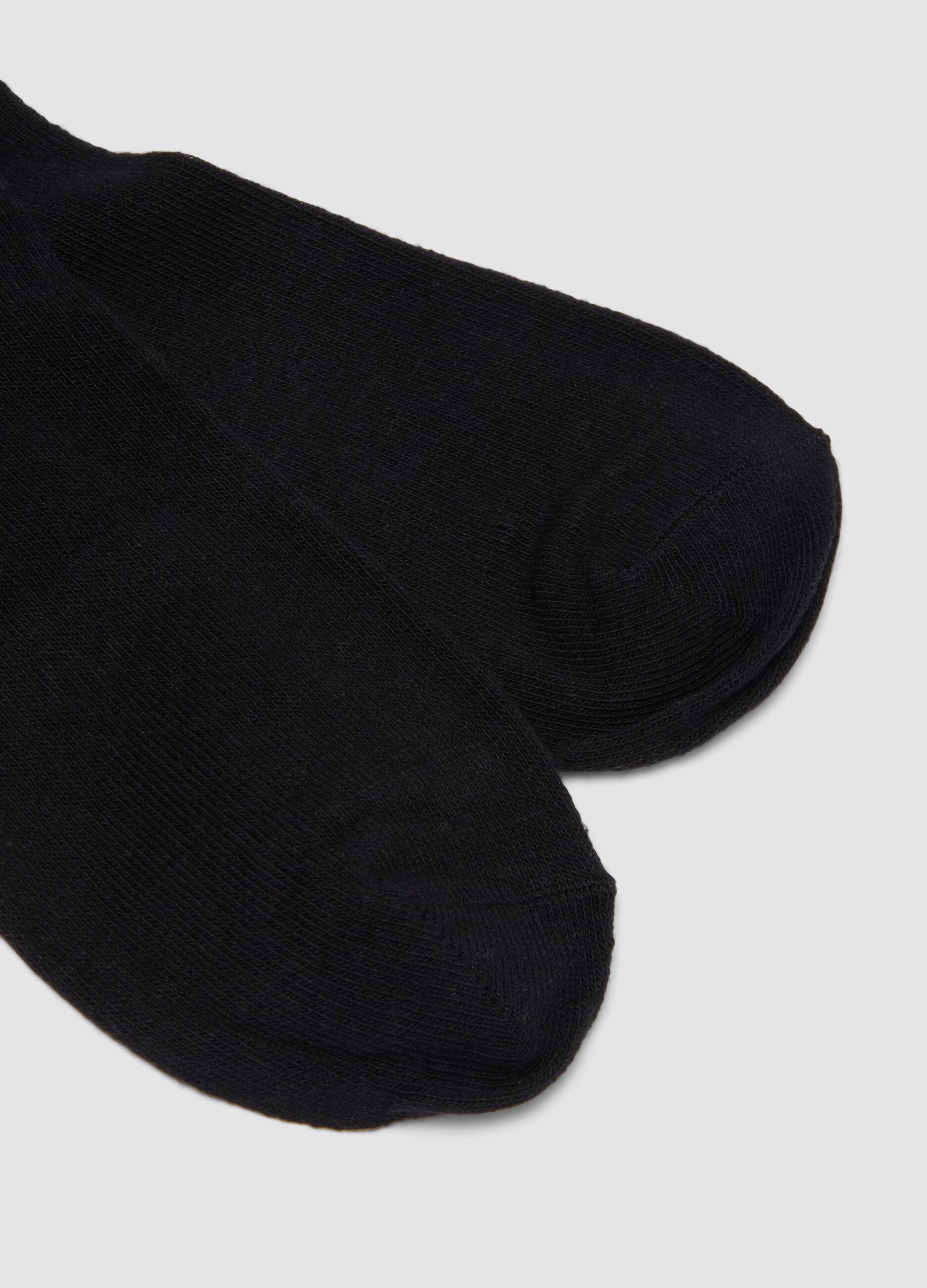 Black socks in stretch organic cotton