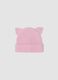 Pink ribbed stretch beanie with Hello Kitty embroidery_1