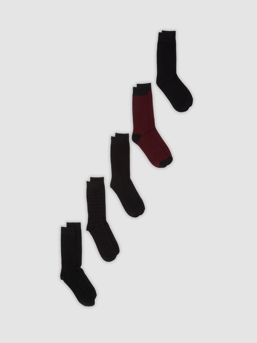 Five-pack of stretch organic cotton mid socks_0