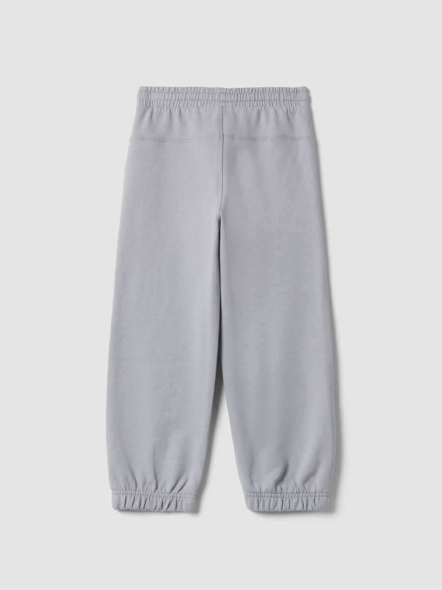 Grey cotton-blend joggers_1