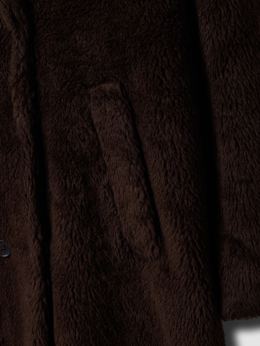 Brown wool-blend teddy coat with oversized fit_2