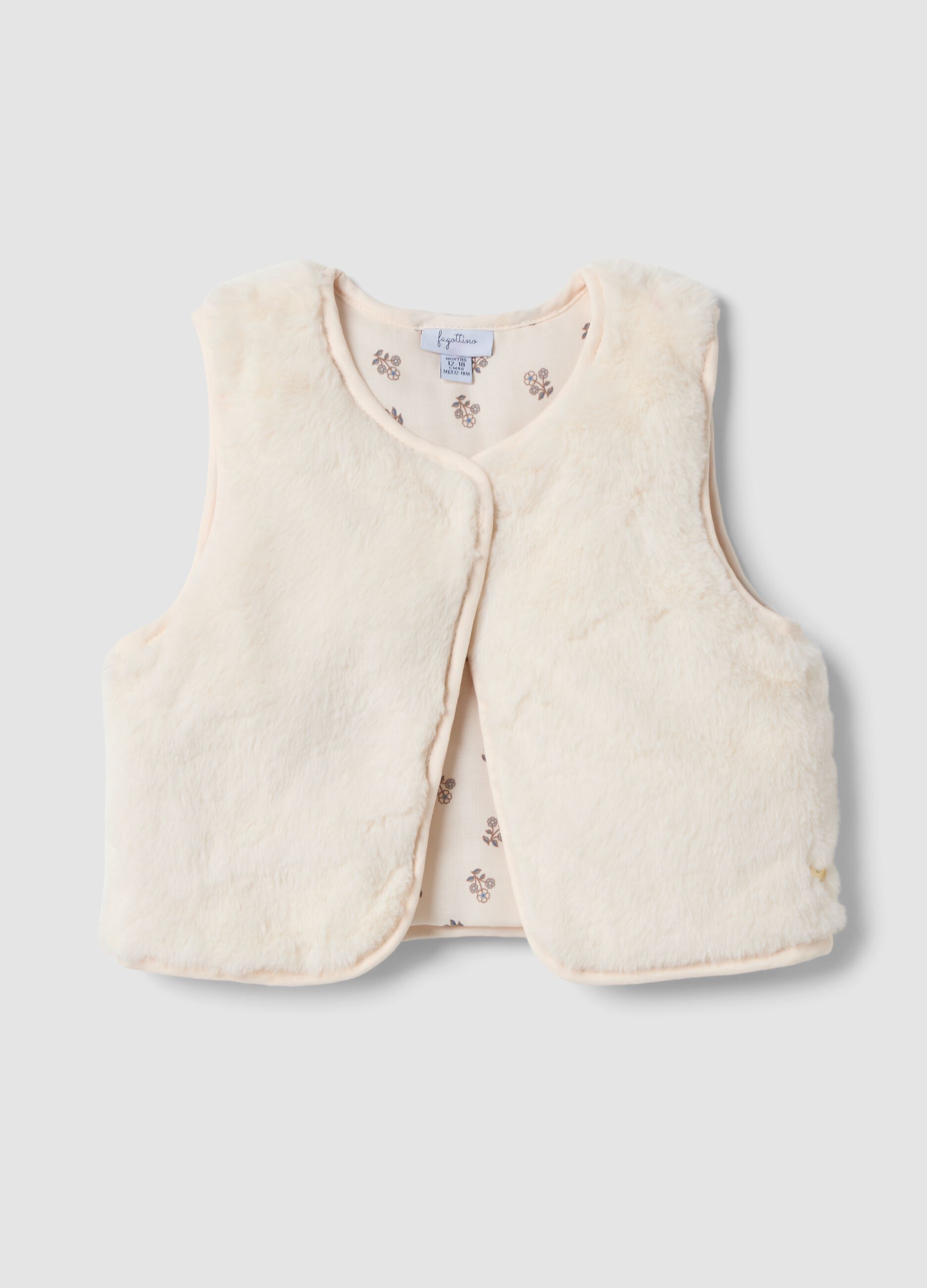 Beige cropped padded gilet