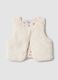 Beige cropped padded gilet_0