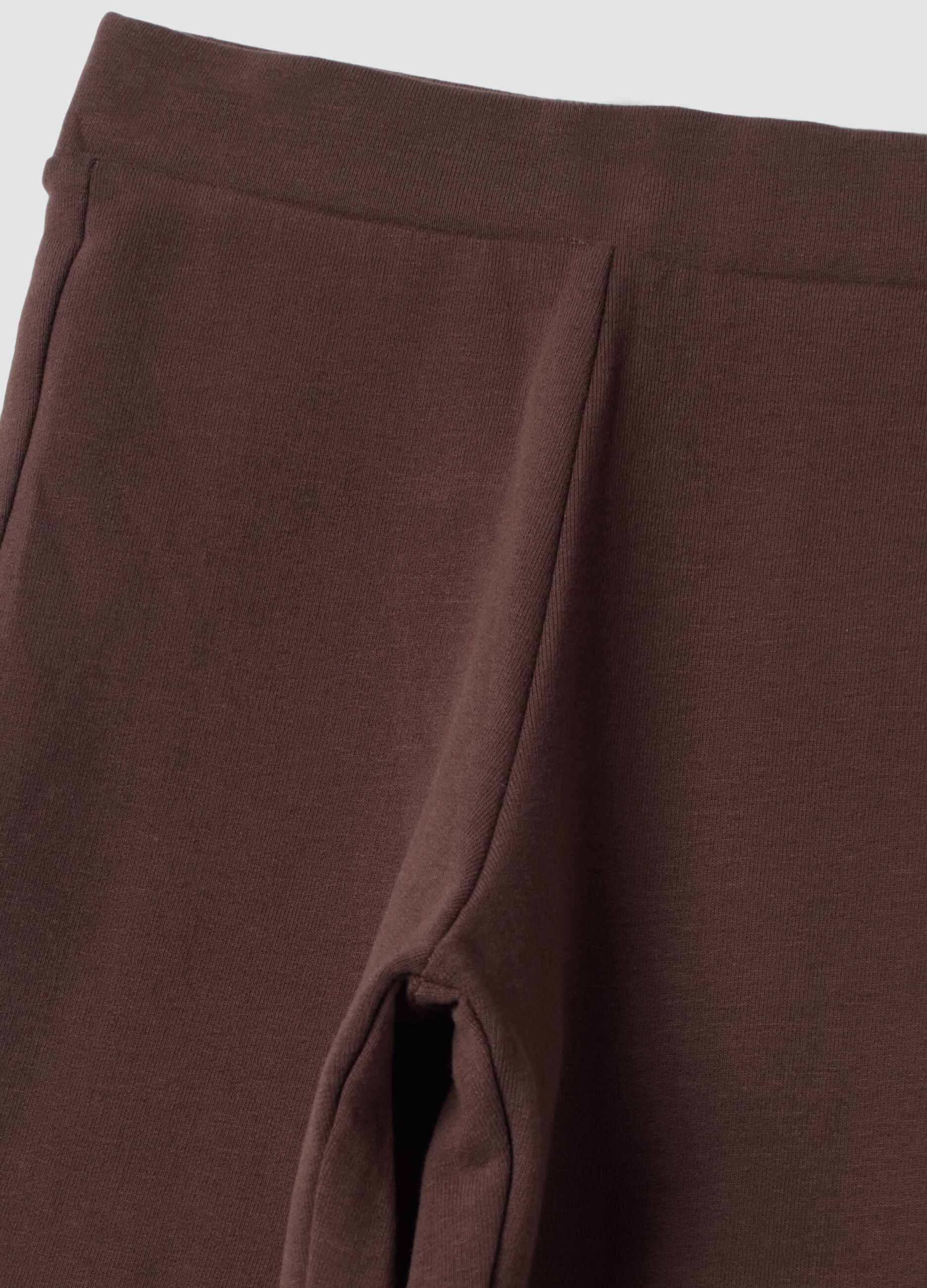 Brown flared leggings in stretch organic cotton
