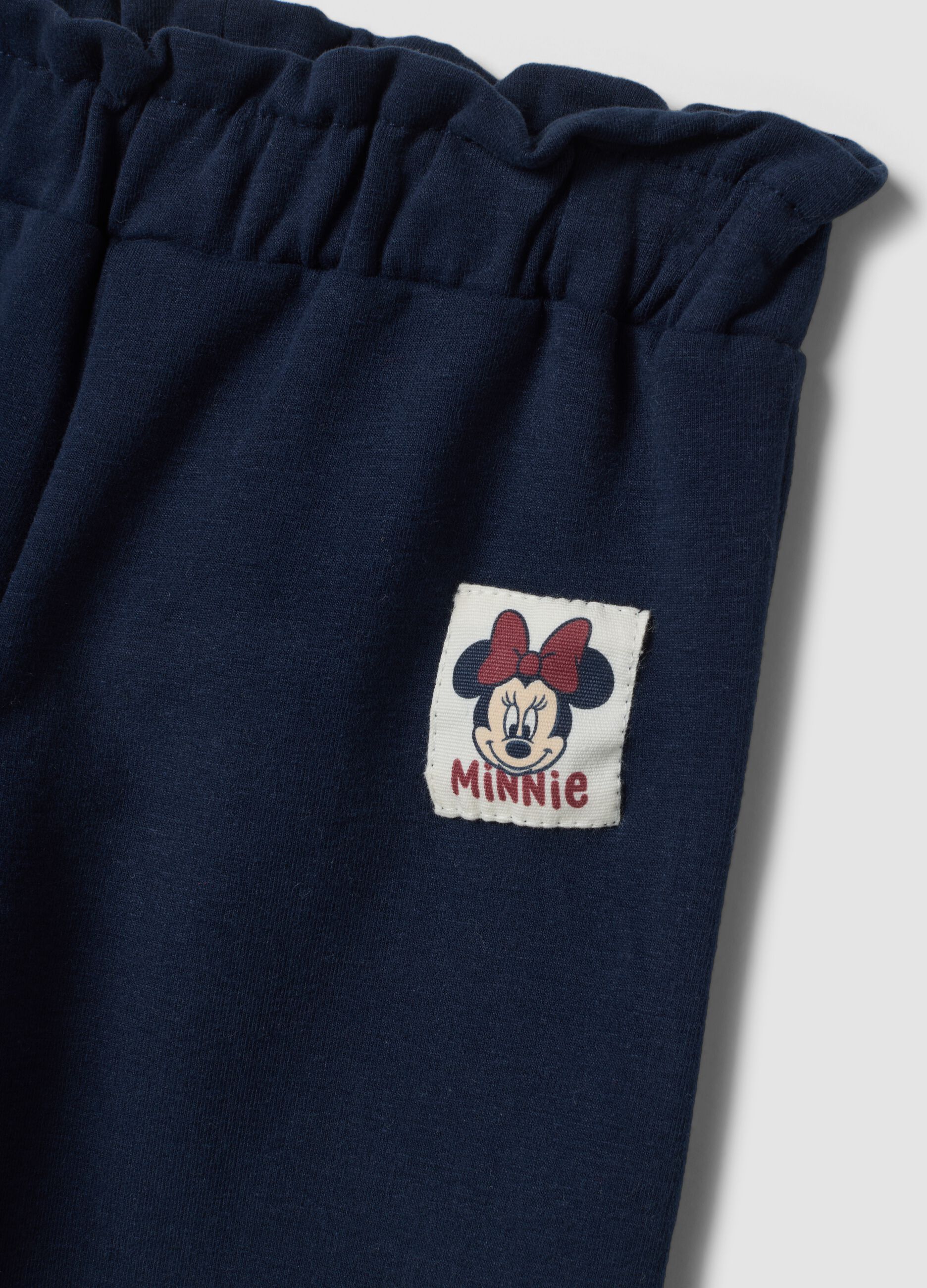 Completo over jogging bianco in cotone organico elasticizzato con stampe Minnie