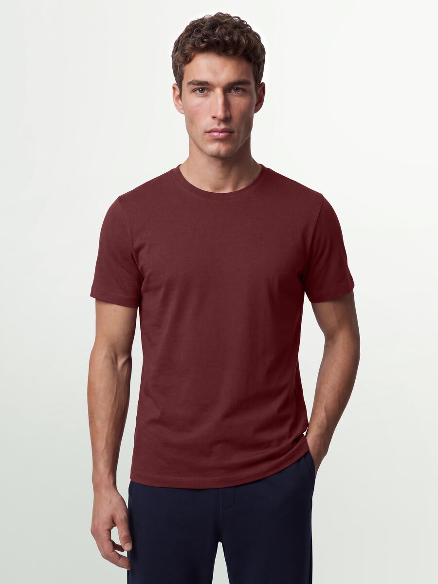 Red pure organic cotton jersey T-shirt, regular fit_0