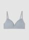 Grey padded bra in stretch organic cotton_0