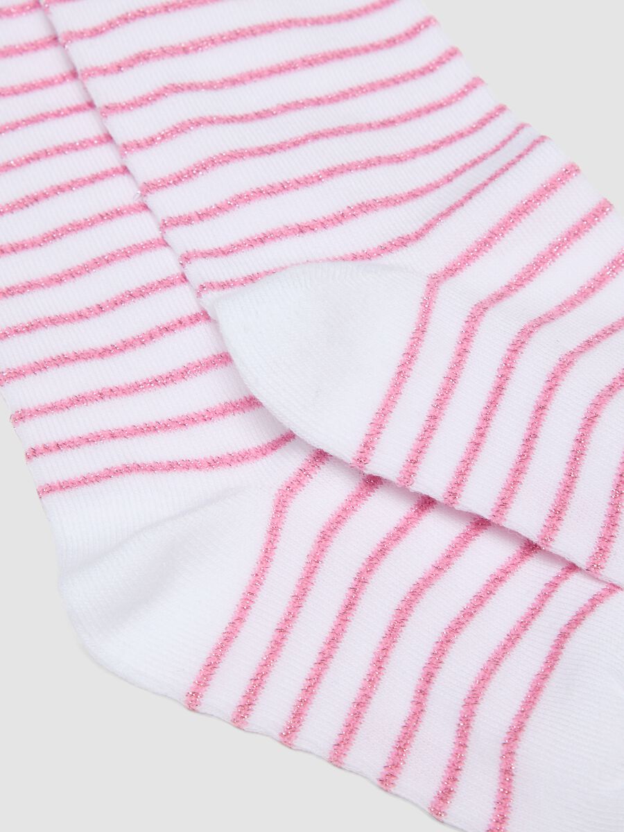 Tripack di calze midi rosa in cotone organico elasticizzato_1