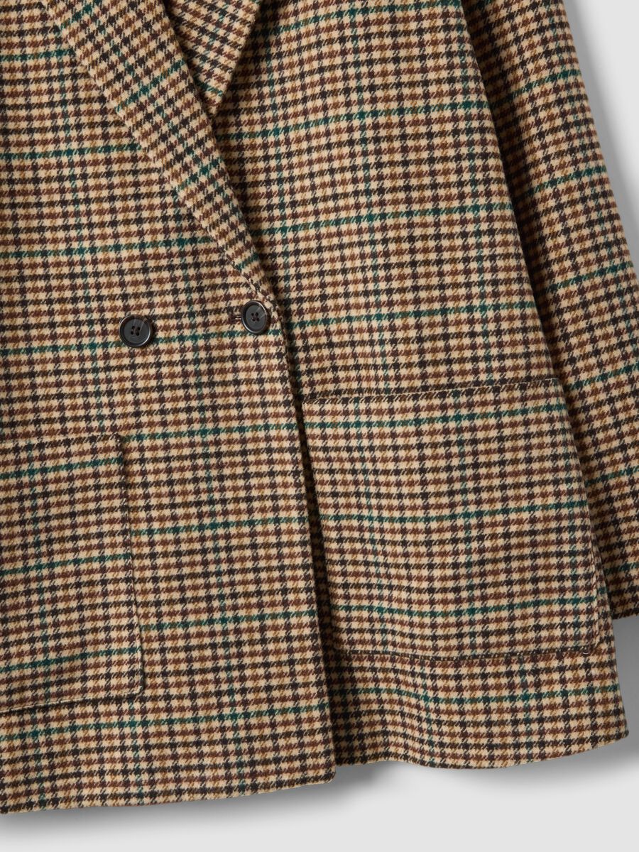 Brown checked wool-blend blazer_1