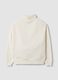 White cotton-blend fleece sweatshirt, regular fit_2