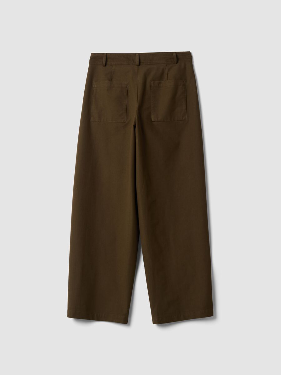 Brown The Iconic Pants in stretch cotton blend, barrel fit_2