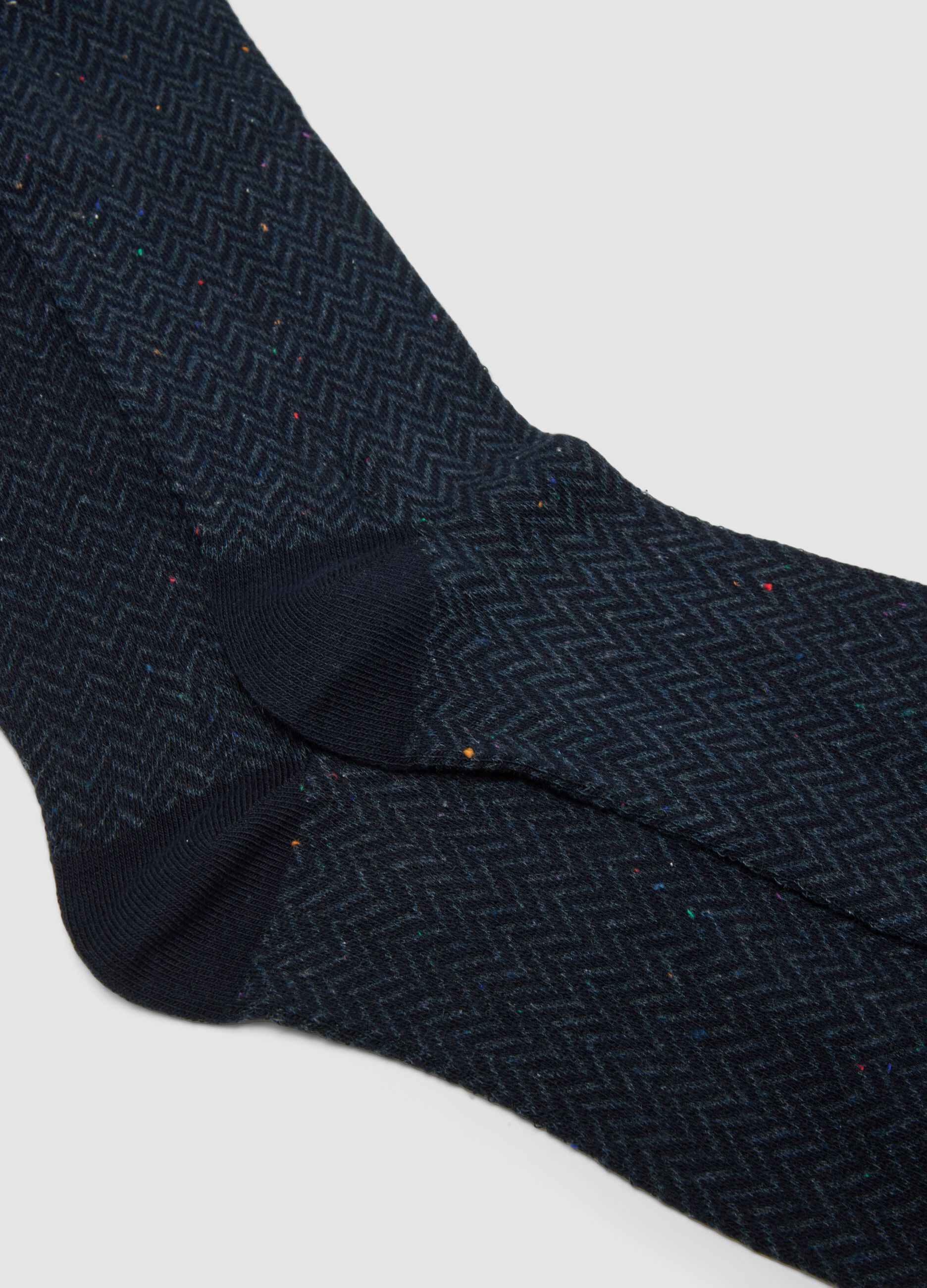3-pack of long blue and black organic stretch cotton socks