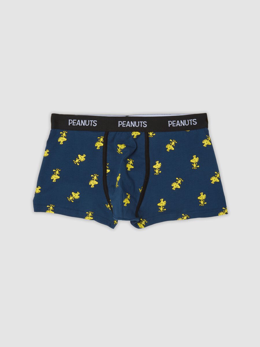 Blue stretch organic cotton Peanuts print boxer shorts_0