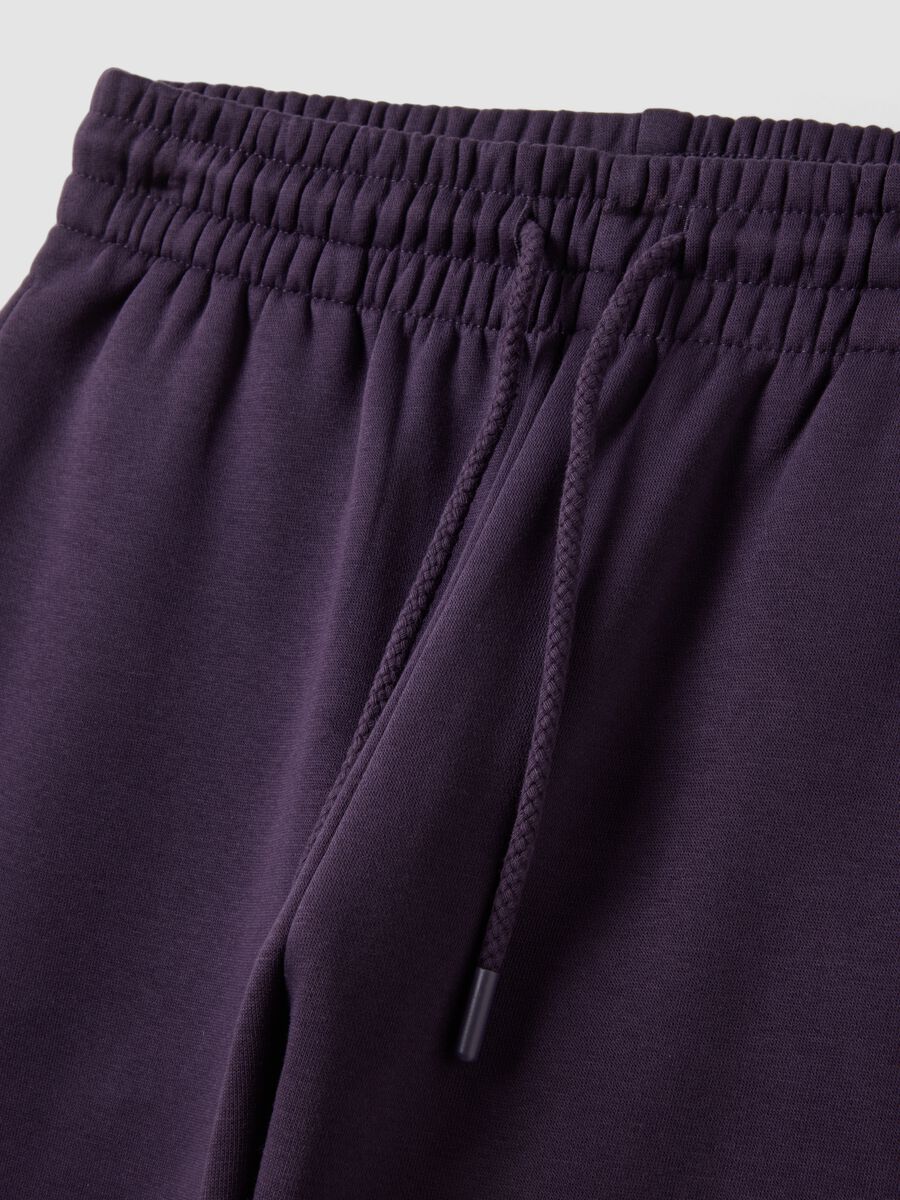 Purple cotton-blend jogger trousers with elasticated waist, regular fit_2