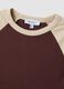 Brown stretch cotton crew-neck T-shirt with contrasting sleeves_6