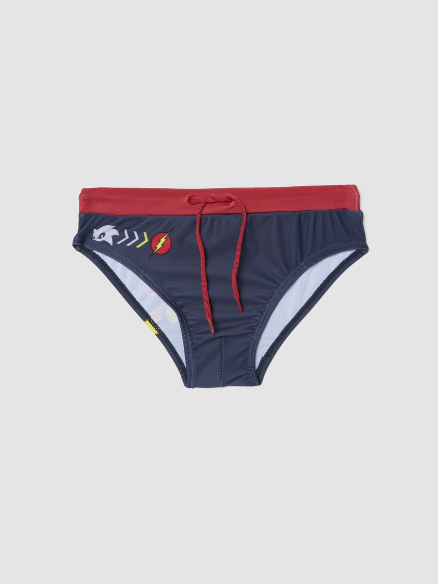 Blue stretchy swim briefs_0