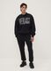 Black cotton-blend sweatshirt with front logo_1