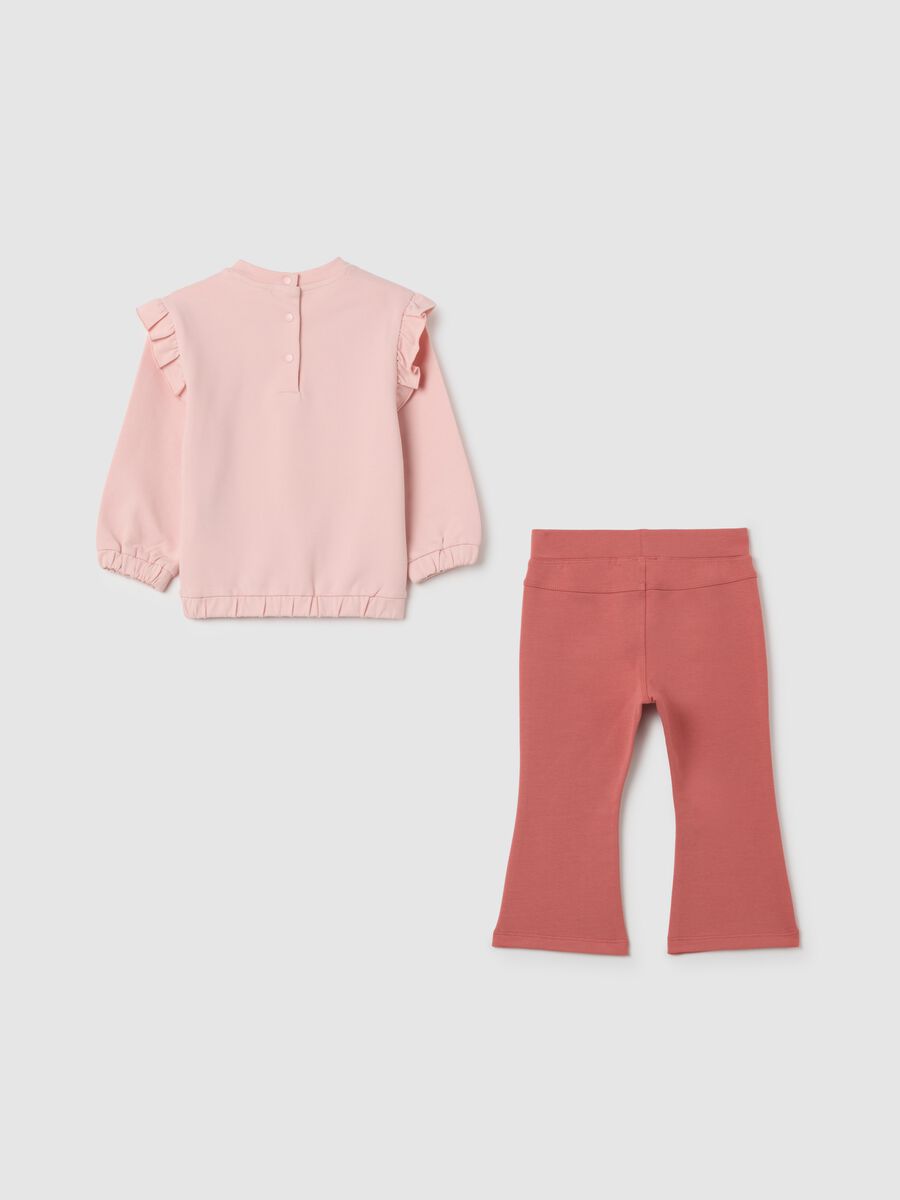 Pink stretch cotton set for girls_1
