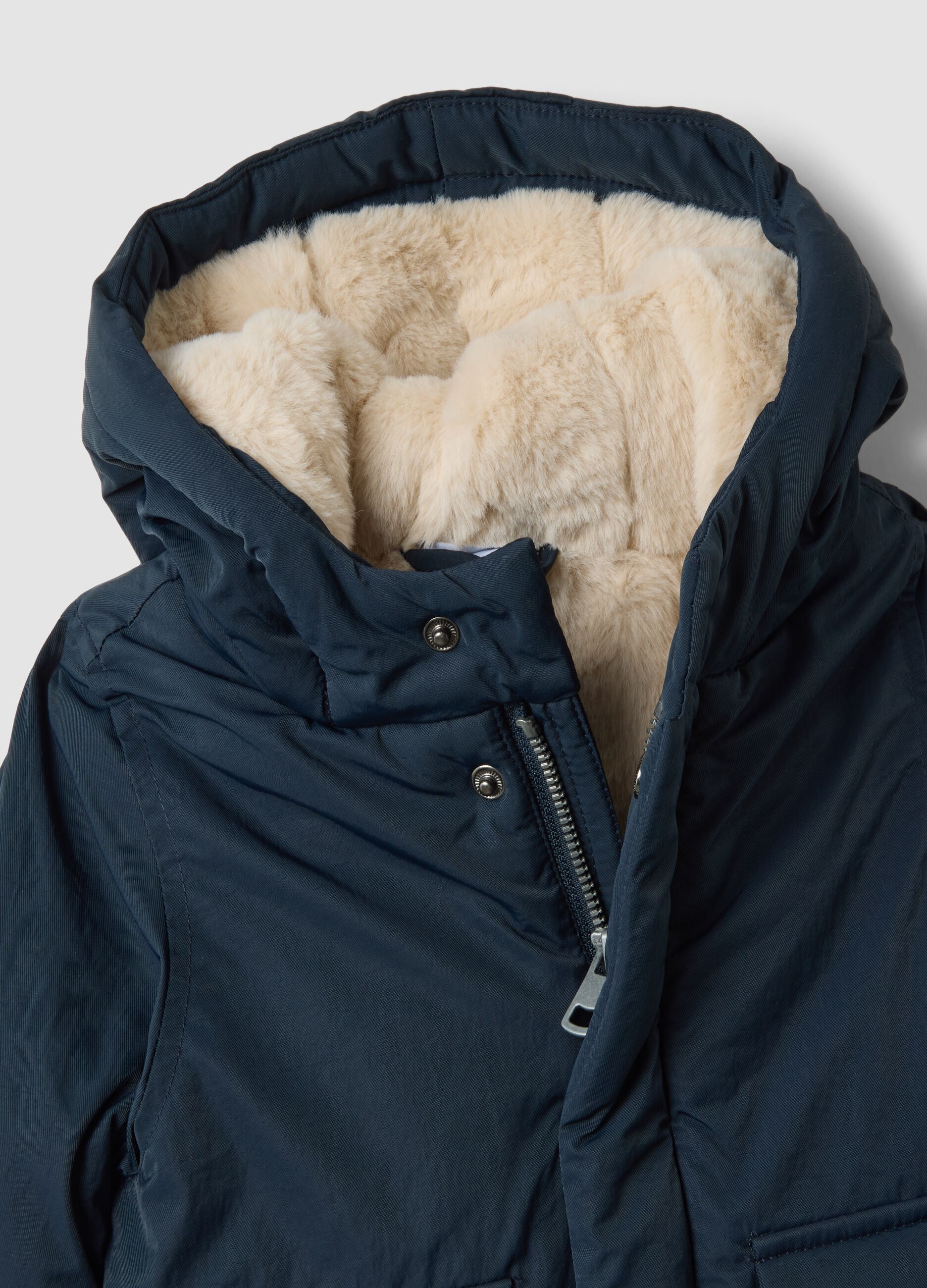 Blue padded hooded jacket