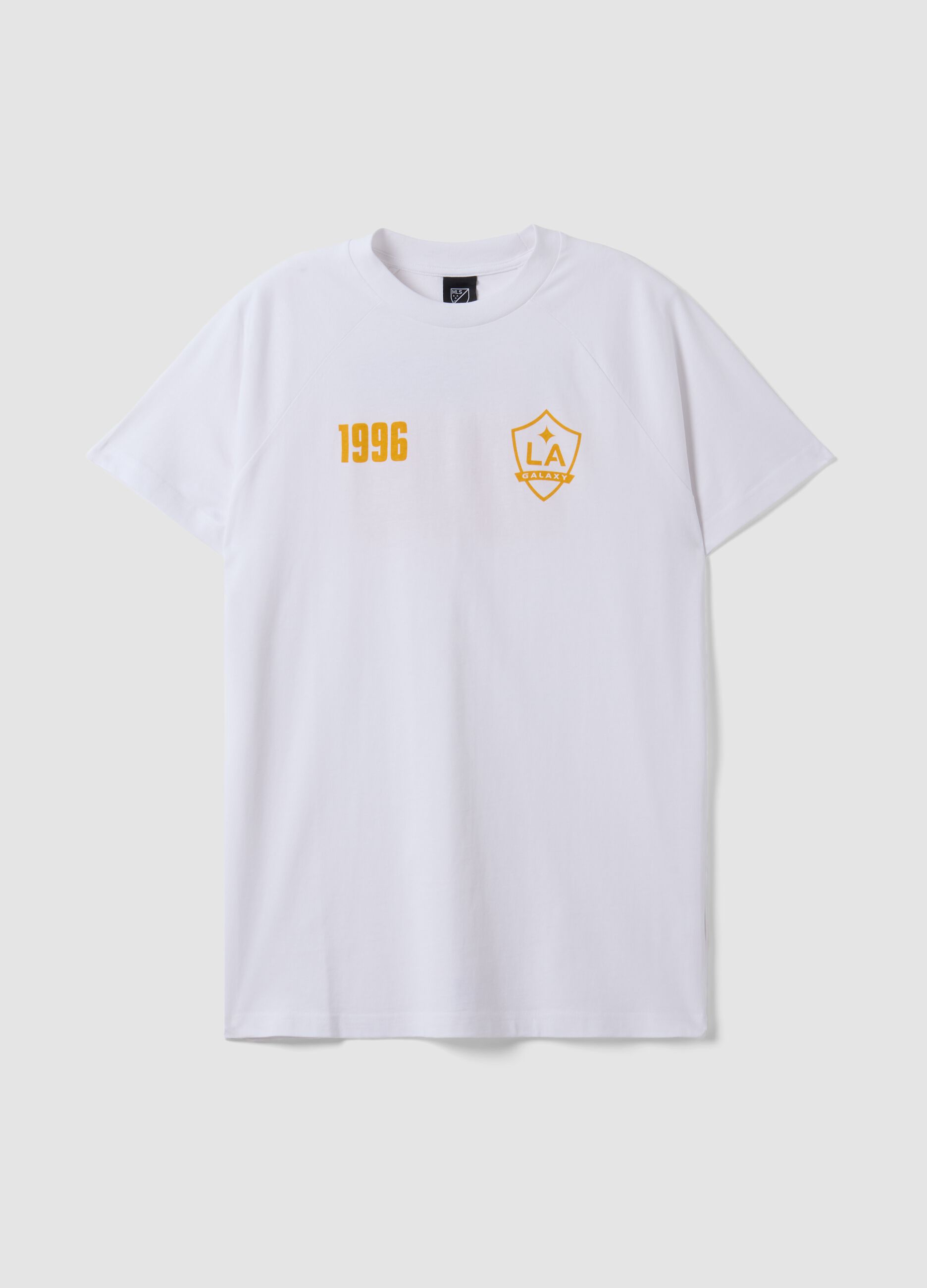 White pure cotton T-shirt with LA Galaxy print