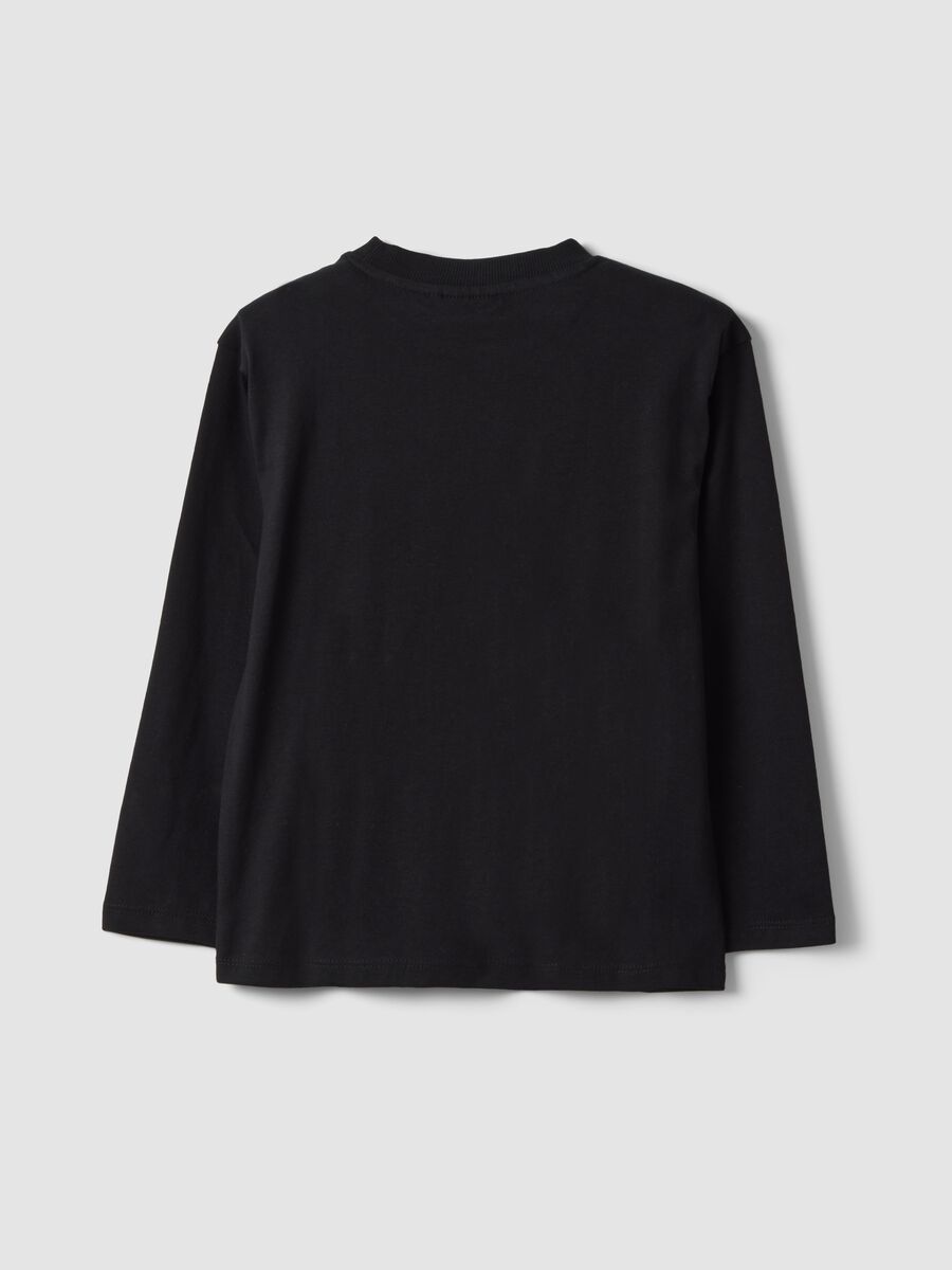 Black pure cotton T-shirt with Astro Bot print, relaxed fit_3