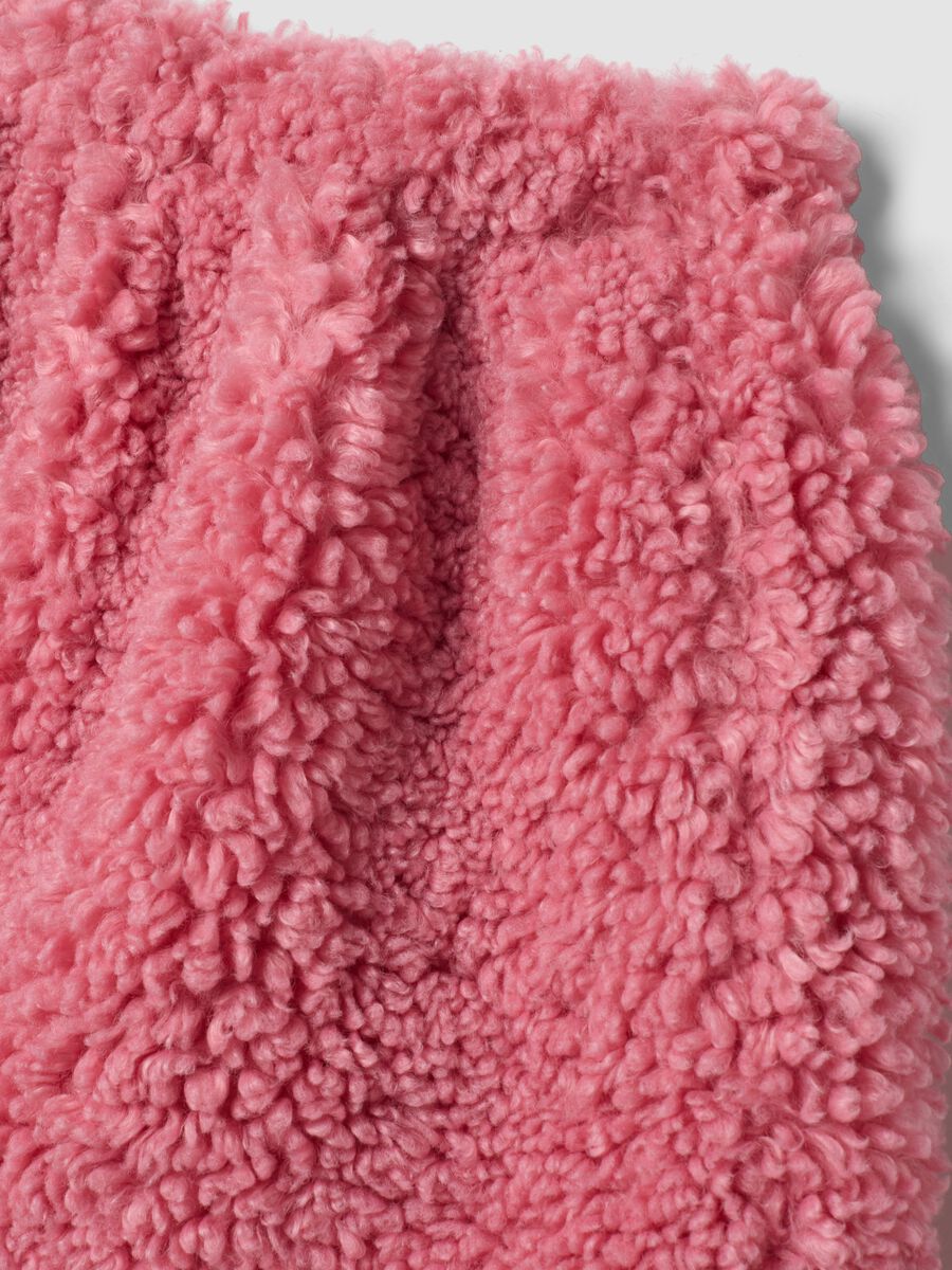 Pink teddy-effect skirt with elasticated waist_2