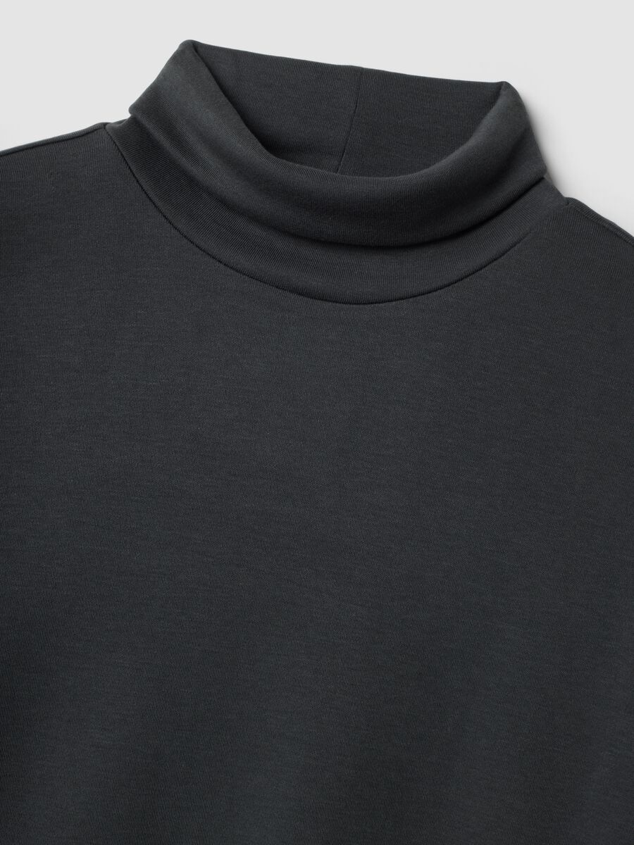 Blue pure cotton roll-neck jumper_1