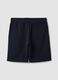 Blue cotton-blend shorts with elasticated waist, regular fit_6