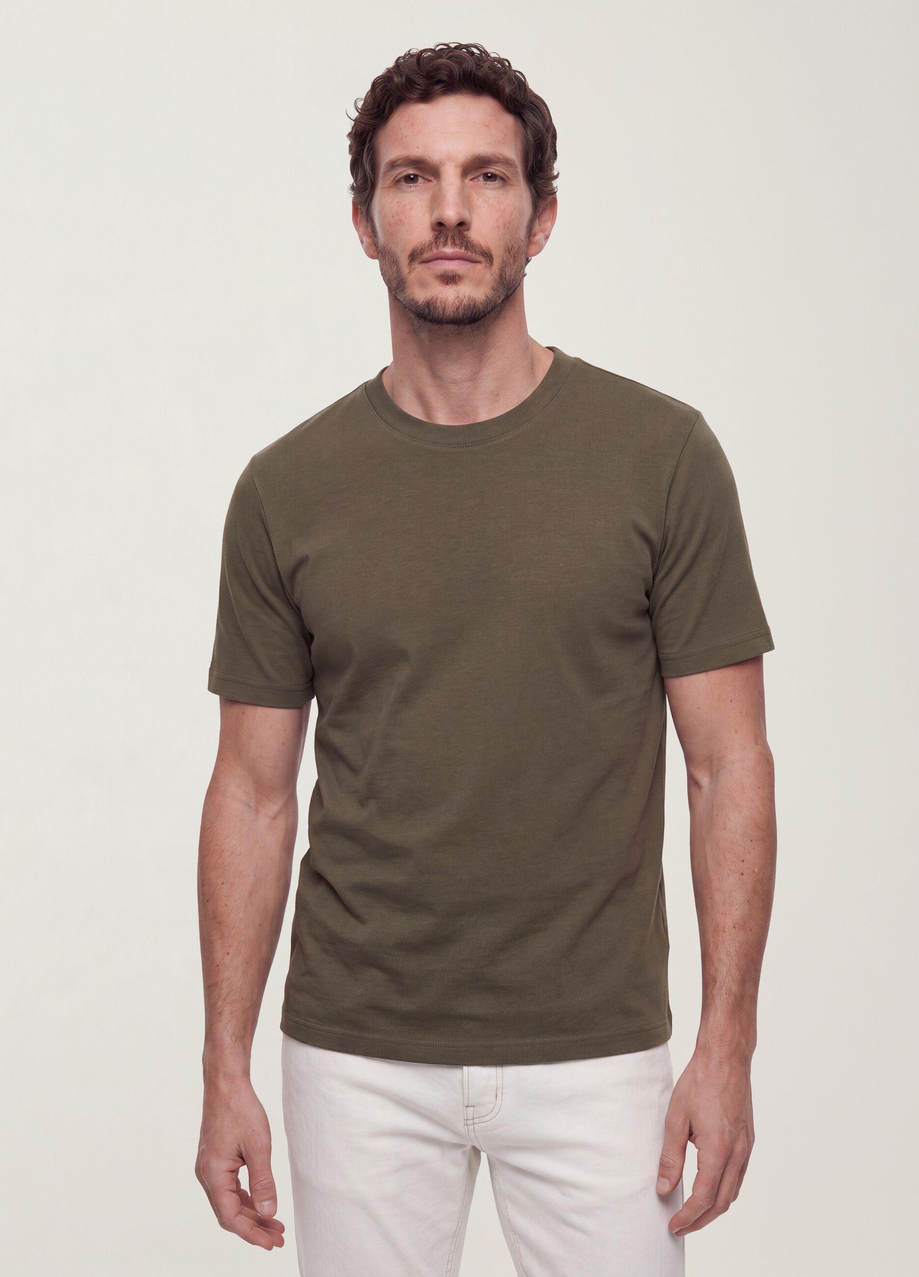 تي شيرت The Iconic Tee أخضر من قطن خالص بأكمام قصيرة وقصّة عادية