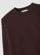 Brown cotton-blend sweatshirt with crew neck and lace detail_1