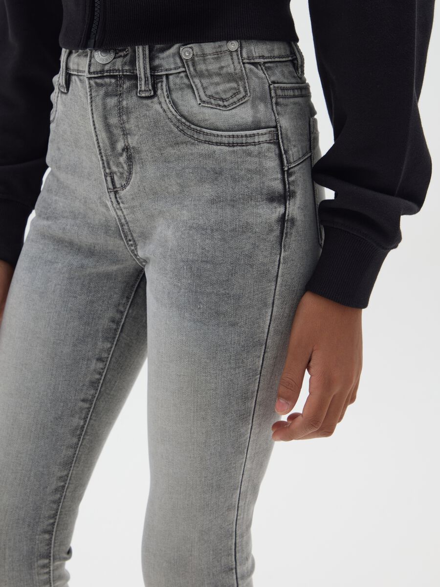 Girls' Grey Skinny Fit Denim Jeans_2