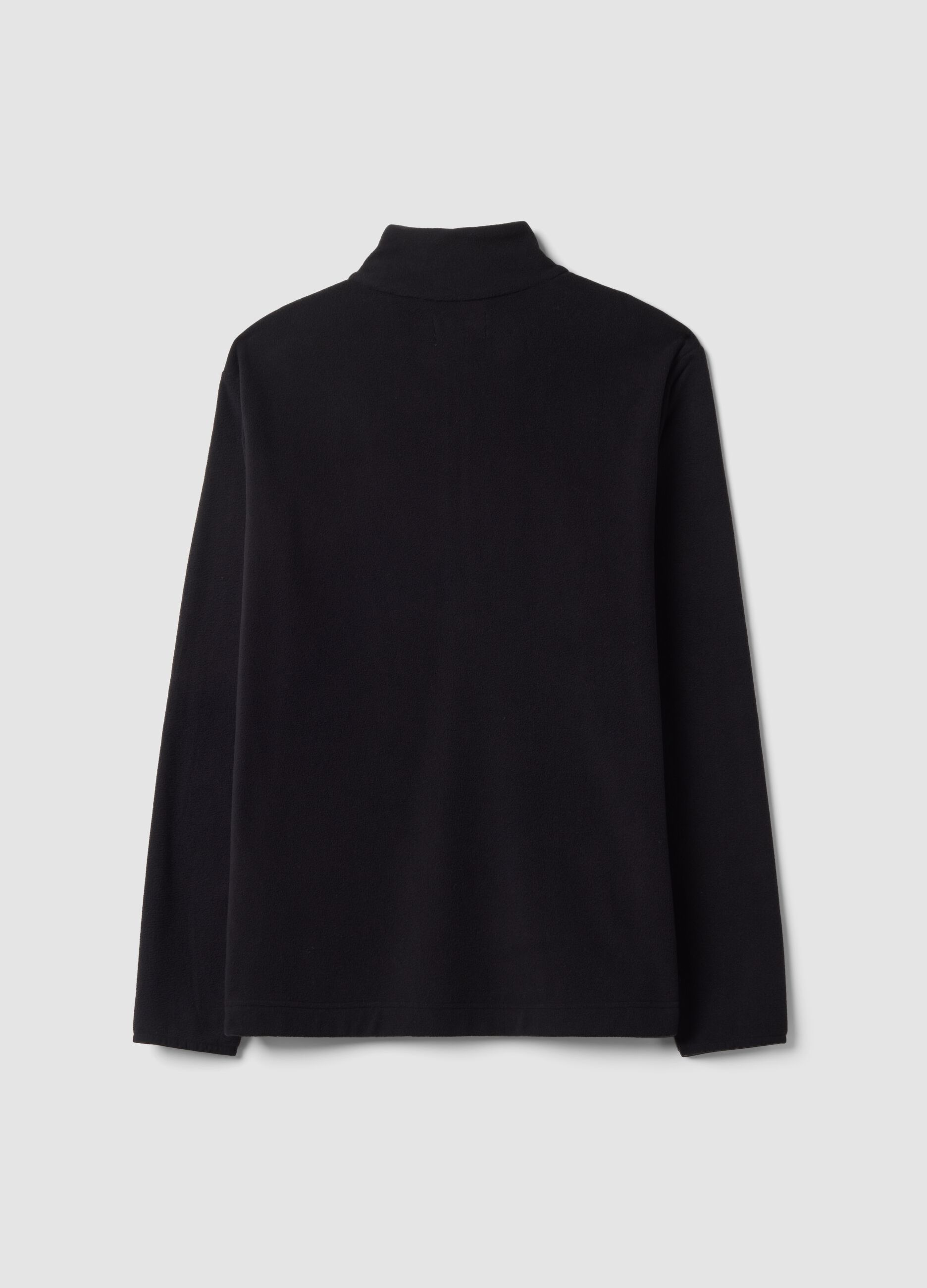 Felpa nera half zip regular fit in pile
