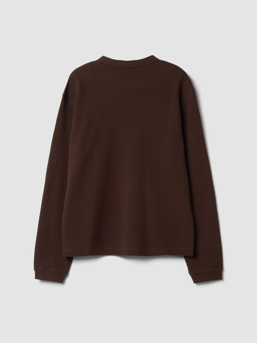 Maglia marrone chiaro girocollo in puro cotone over fit_6