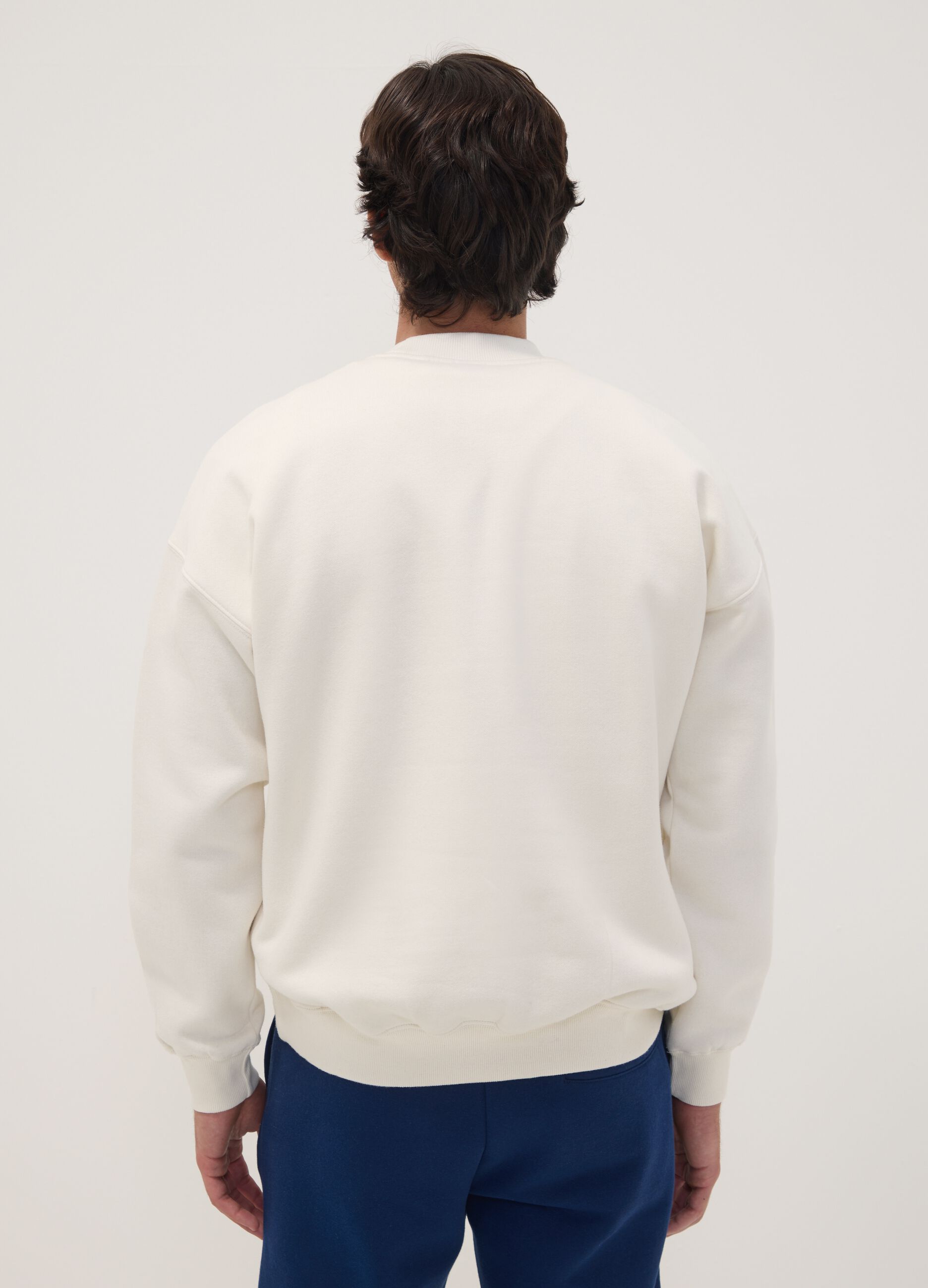 White cotton-blend sweatshirt with Lakers print