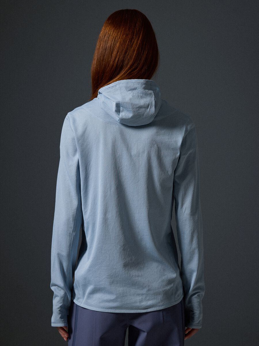 Blue Breathable Hooded T-Shirt ALTAVIA WITH DEBORAH COMPAGNONI_3