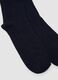Blue over-the-calf socks in wool, viscose and stretch cashmere_1