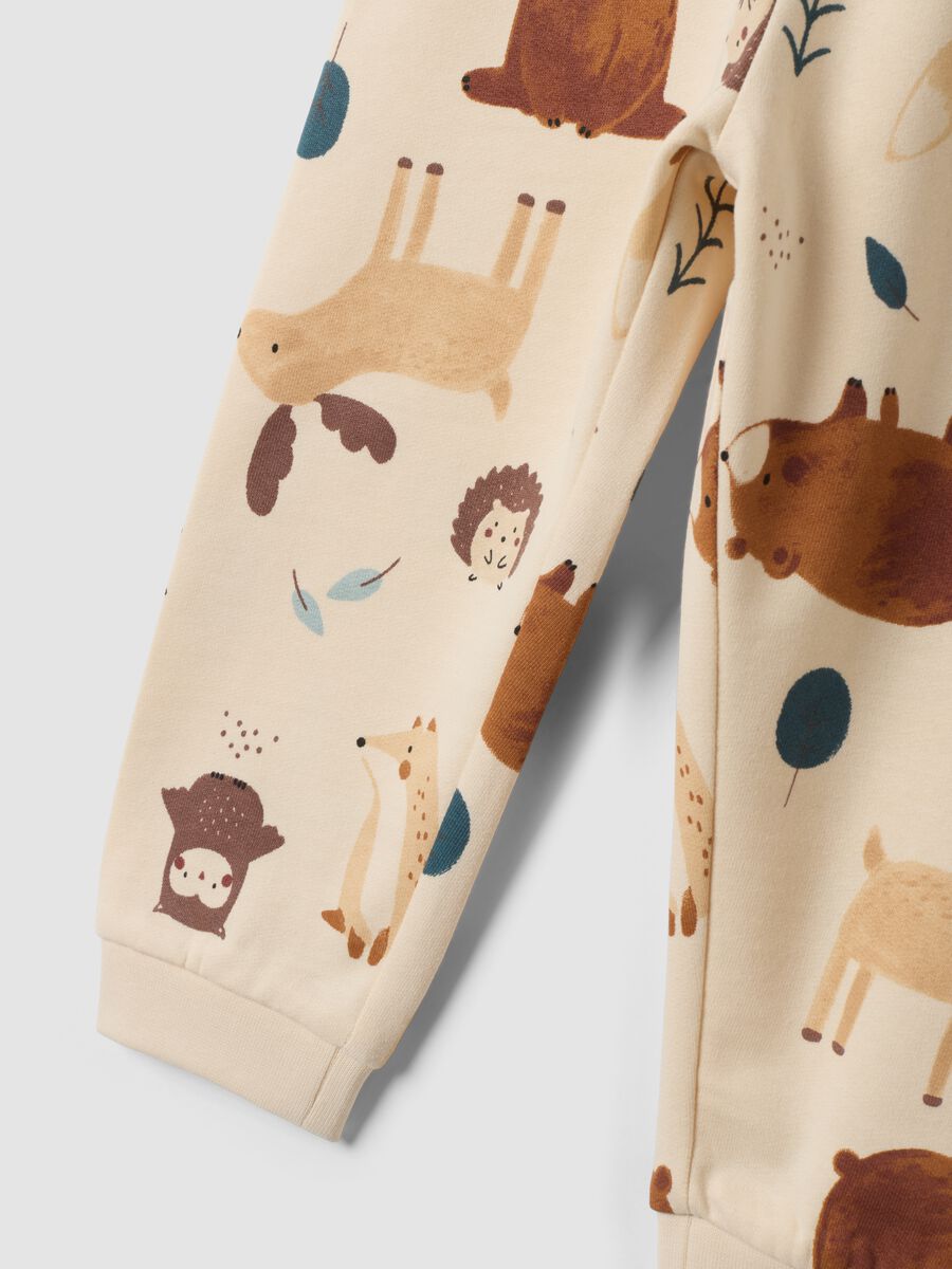 Brown crew-neck pyjamas in pure organic cotton_2