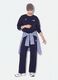 Blue cotton-blend straight-leg joggers_0