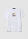 White pure cotton T-shirt with Lakers print_0