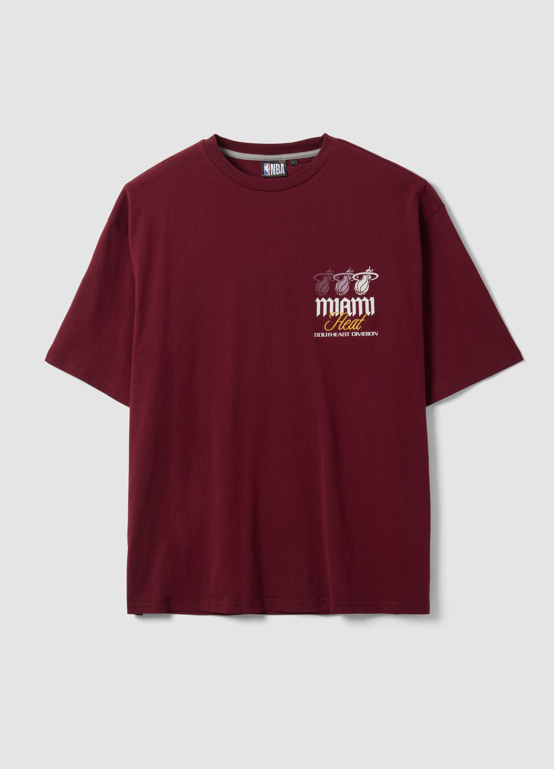Red 100% cotton Miami Heat print T-shirt