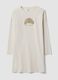 Camicia da notte beige in puro cotone organico con stampa cornetto_4