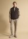 Brown stretch-fabric gilet with zip_1