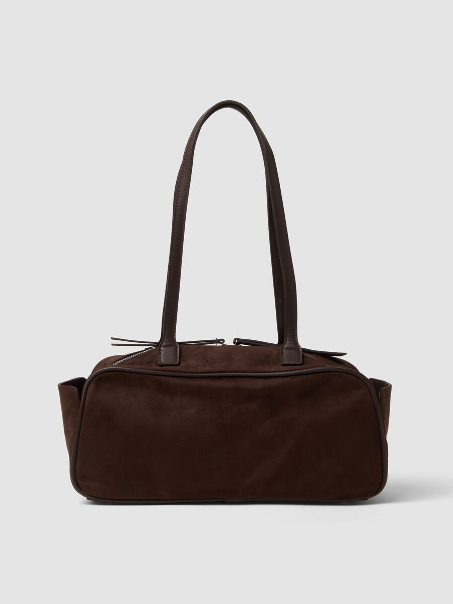 Brown shoulder bag with zip fastening_2