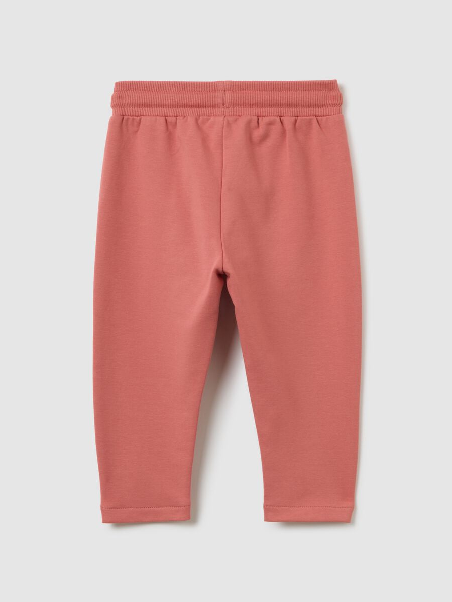 Girls' pink cotton trousers with regular fit_1