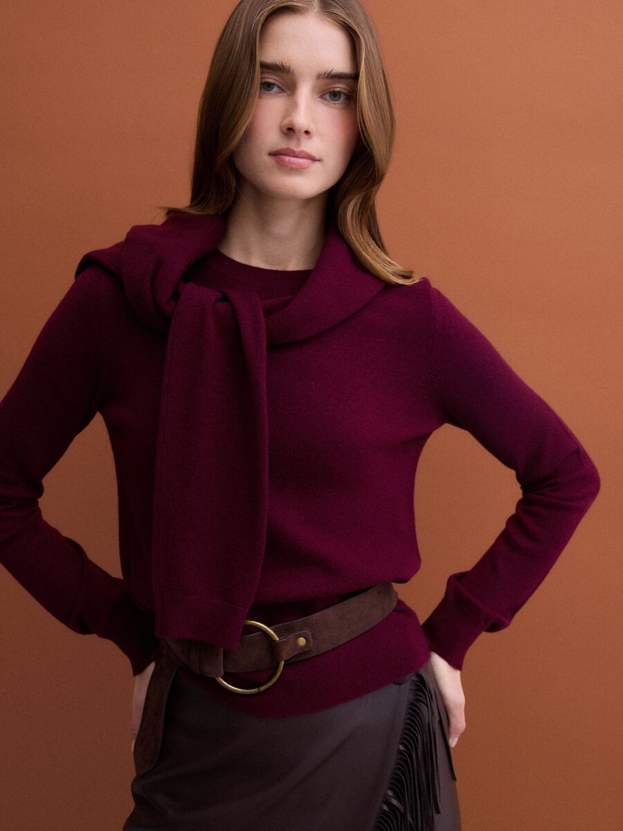 Red pure wool crew-neck jumper_0
