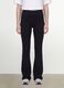 Black flared ribbed pure cotton leggings_1