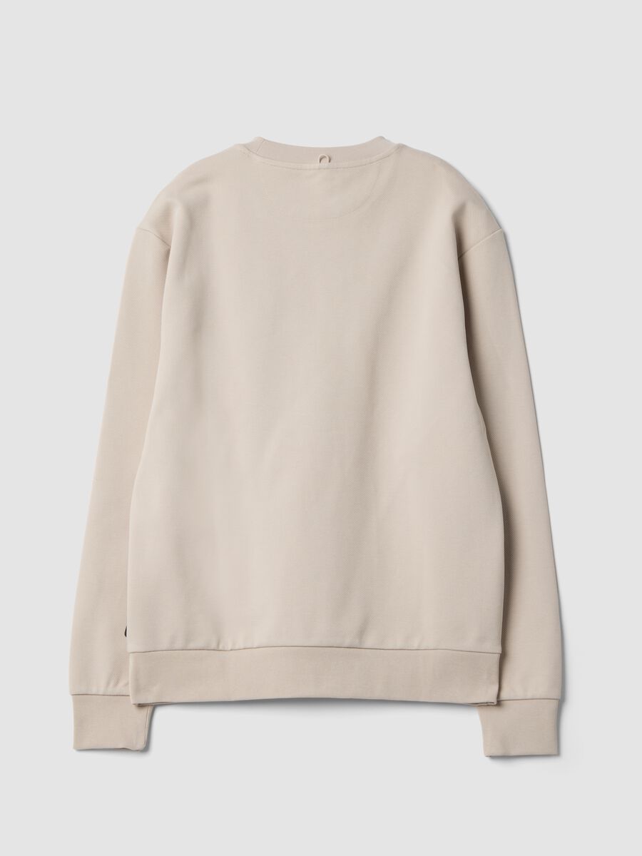 Beige stretch-cotton relaxed-fit crew-neck sweatshirt_6