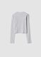 Grey organic cotton and stretch viscose T-shirt with rhinestones_5