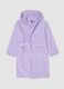 Purple organic cotton hooded bathrobe for girls_0